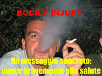 An arrogant smoker is
                            blowing out, and the bodily injury he is
                            committing on himself and on non-smoking
                            persons is not important for him...