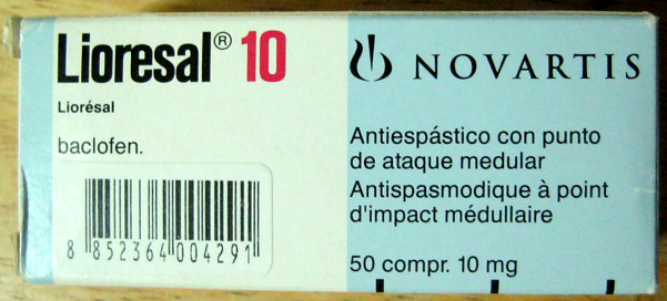 Lioresal / Baclofen, Packung in Grau