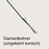 Fresa
                        diamante c�nica invertida, imagen