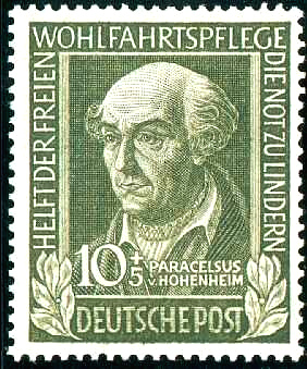 Paracelsus-Briefmarke der BRD 1949 Paracelsus-Briefmarke der BRD 1949