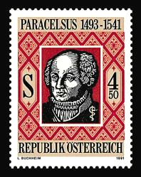Paracelsus, Briefmarke 1991 aus
Österreich Paracelsus, Briefmarke 1991 aus Österreich