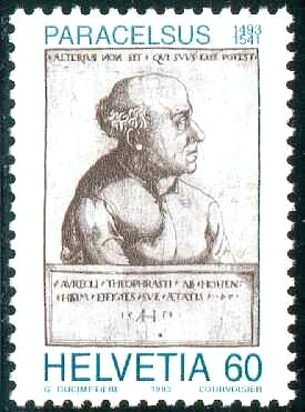 Paracelsus-Briefmarke 1993
aus der Schweiz / Helvetia Paracelsus-Briefmarke 1993 aus der Schweiz
/ Helvetia