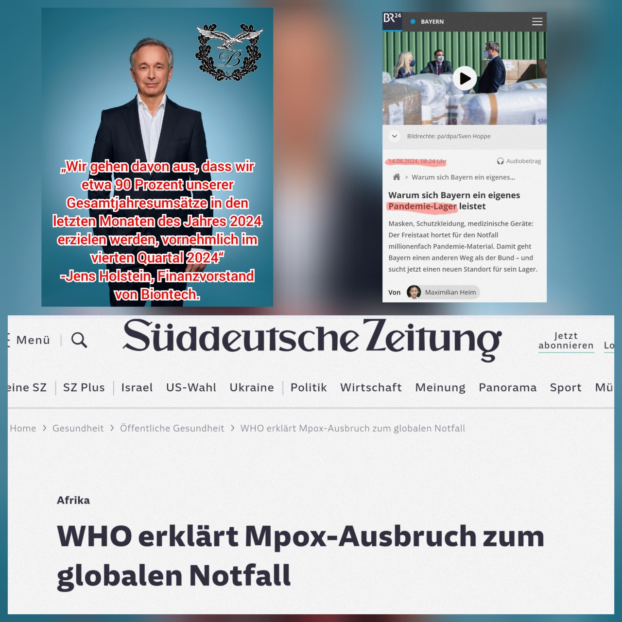 Kriminelle WHO hat die Affenpocken am
16.8.2024 und ist 1 Notfall - kr. Gift-Pharma reibt
sich bereits die Hände Kriminelle WHO hat die
Affenpocken am 16.8.2024 und ist 1 Notfall - kr.
Gift-Pharma reibt sich bereits die Hände