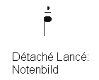 Bogenstrich:
                              D�tach� lanc�. Notenbild.