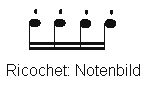 Bogenstrich: Ricochet. Notenbild.