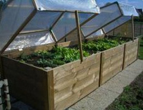 Raised bed with greenhouse cover