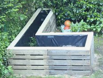 Raised bed with pallets, pallet high
                          bed