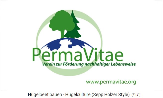 Hillbed workshop with Sepp
                  Holzer, the logo of www.permavitae.org