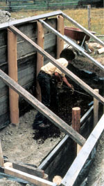 Das B�schungstreibhaus von
                      Oehler mit dem Kaltluftgraben