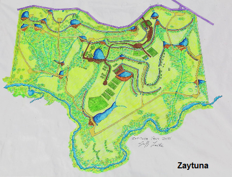 Das
                        Permakultur-Forschungsinstitut Zaytuna-Farm in
                        Australien, Plan