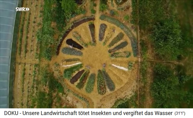 Die
                            H�gelbeete des Permakultur-Bauernhofs
                            "Le Bec Hellouin" bilden ein
                            grosses Mandala, ein Mandalafeld,
                            Luftaufnahme