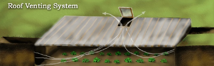 Bolivien, komplett eingegrabenes
                                  Walipini-Grubentreibhaus, die Sicht
                                  von aussen mit der Dach�ffnung