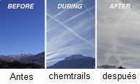Las estelas químicas son
absolutamente criminales: Antes el
cielo es azúl natural - entonces las
estelas químicas fueron rociadas - y
de las estelas químicas (chemtrails)
se desarrolla una sopa de niebla
venenosa Las estelas químicas
son absolutamente criminales: Antes
el cielo es azúl natural - entonces
las estelas químicas fueron rociadas
- y de las estelas químicas
(chemtrails) se desarrolla una sopa
de niebla venenosa