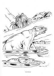 Dinosaurier: Zwei Arsinoitherium Dinosaurier: Zwei Arsinoitherium