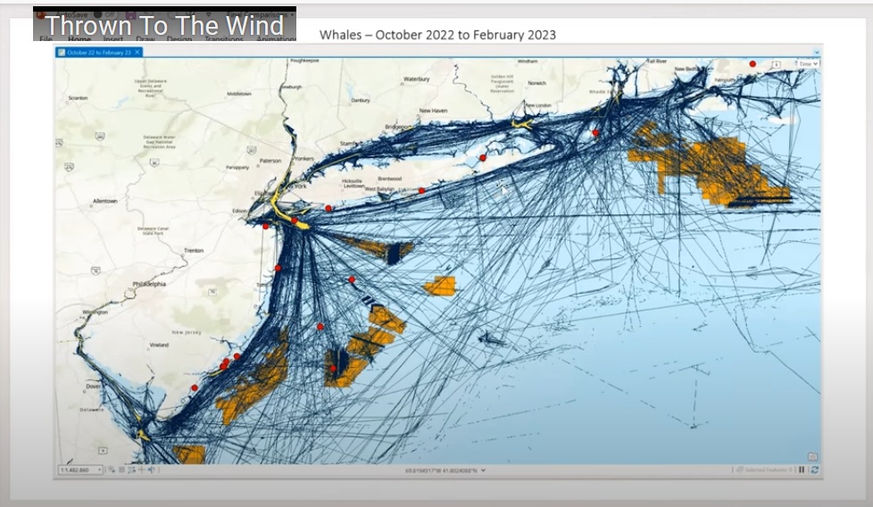 Region New York: Windparks
provozieren tote Walfische von Oktober
2022 bis Februar 2023 - jeder rote Punkt
ist ein toter Walfisch Region New
York: Windparks provozieren tote
Walfische von Oktober 2022 bis Februar
2023 - jeder rote Punkt ist ein toter
Walfisch