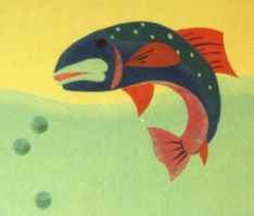 Rot-blauer Fisch, Jugendherberge Figino
                          (1993)