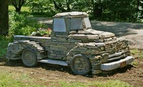 Muro seco en forma de una camioneta MUY BUENO