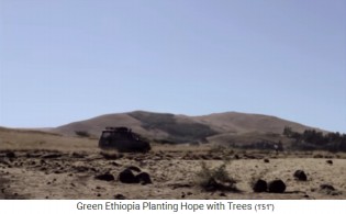 �thiopien, ein
                        Berg mit einem Wiederaufforstungsgebiet