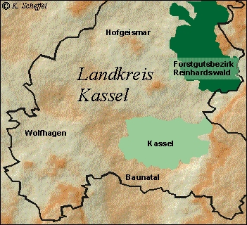 Landkarte
                        des Forstgutsbezirk Reinhardswald