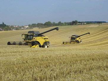 M�hdrescher der
                          rassistisch-darwinistischen Killer-Industrie
                          in Gelb