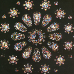 Chartres, Westrosette mit
jüngstem Gericht Chartres, Westrosette mit jüngstem
Gericht