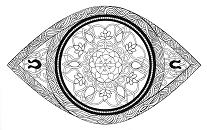Arabisches Augenmandala zum Ausmalen