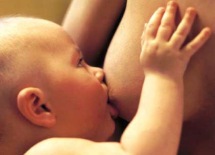 Mutterbrust mit Bebe