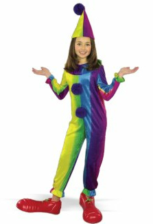 M�dchen als Regenbogenclown