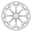 Mandala-Radfenster in der Kathedrale
                              von Burgos