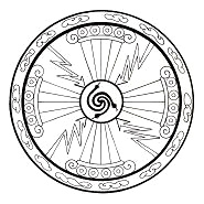 Energiemandala: Blitze, Lebensenergie,
                          vier Himmelss�ulen