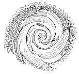 Energiemandala: Urwirbel mit Fischen in
                          Yin-Yang-Form