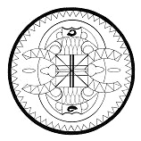 Mandala der Ashanti: Skorpion und Vogel