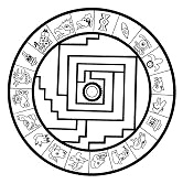 Aztekisches Indianermandala: Sonnenschild
                          mit Tageszeichen