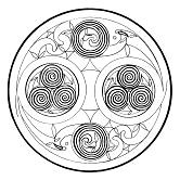 Keltisches Mandala: Spiralen als Fluss
                          der Energie