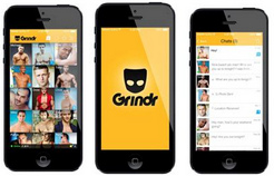 Portal de contactos Grindr en el Internet con su foco de gays