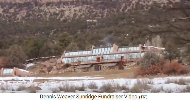 Erdschiff von
                      Schauspieler Dennis Weaver in Colorado (1989) -
                      seine "Sunridge Ranch" ("Eco
                      Ranch")