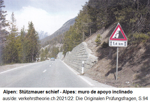 St�tzmauern m�ssen schief sein, um die Berge
                      aufzuhalten - hier in den schweizer Alpen - Muros
                      de apoyo deben ser inclinados para bloquear los
                      cerros - aqu� en los Alpos en Suiza