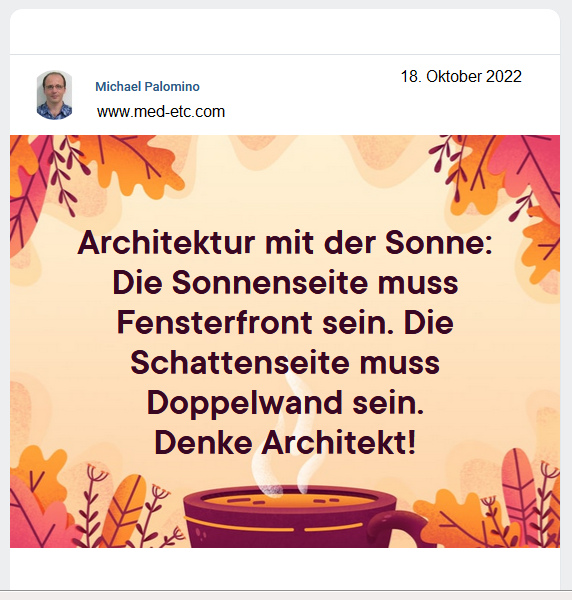 Architektur mit der
                      Sonne: Sonnenfront und Schatten-Doppelwand