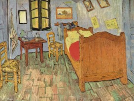 "Chambre � coucher" de Van
                              Gogh, Arles 1889: lit, table, chaise, l'on
                              n'a pas besoin de plus