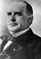 William
                            McKinley, Kriegspr�sident der
                            "USA" ab 1896. Er st�tzt weiterhin
                            die Erzkapitalisten und wird 1901 ermordet.