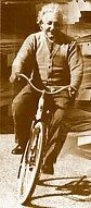 Albert Einstein f�hrt Velo