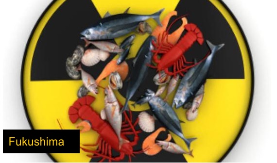 Fukushima, Symbol
                  "radioaktiv" auf dem Teller 01