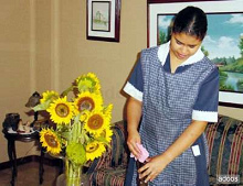 Una sirvienta de una casa ...