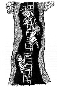 Pippi, Thomas und Annika in der hohlen
                        Eiche