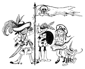 Pippi Langstrumpf, Thomas und Annika als
                      Piraten