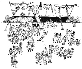 Abschiedsfeier vor dem Schiff
                      "Hottentosse"