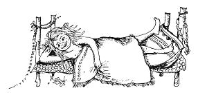 Pippi Langstrumpf im Bambus-Feldbett mit
                          Link zu 3. Pippi in Taka-Tuka-Land