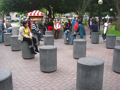 Bollards for sitting
                            01in Lima-Miraflores in Kennedy Park