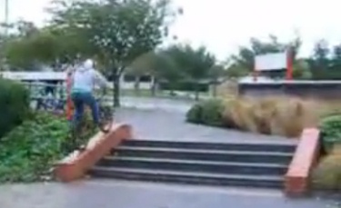 Skatepark 25: biking on a railing
                              upwards, Horfield District, Bristol,
                              England