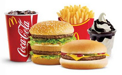 Abfallfood bei Mc-Donalds:
                  Abfallfleisch, Weissbr�tchen, frittierte Pommes und
                  Zuckerlimo mit Zitronens�ure